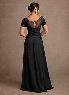 Azazie Alva Mother of the Bride Dresses Black A-Line Lace Dress image3