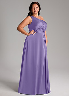 Azazie Brooke Bridesmaid Dresses Tahiti A-Line One Shoulder Stretch Satin Dress image11