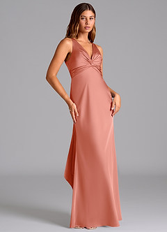 Azazie Hati Brudtärnklänningar Klä av Sjöjungfru i Stretch Satin Korall image4