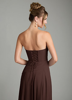 Azazie Gabriela Bridesmaid Dresses Ganache A-Line Corset Chiffon Dress image11