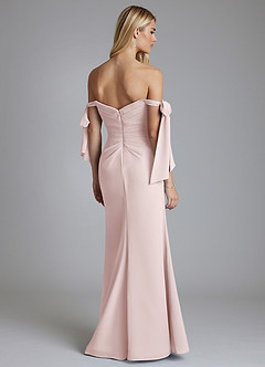 Azazie Nehemia Bridesmaid Dresses Blushing Pink Mermaid Off the Shoulder Chiffon Convertible Dress image6