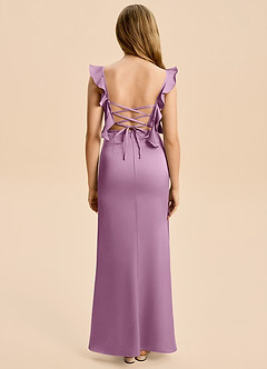 Azazie Jessamine Junior Wisteria A-Line Ruched Stretch Satin Dress image2