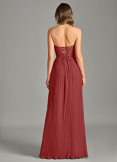Azazie Becka Bridesmaid Dresses Rust A-Line Strapless Chiffon Dress image2