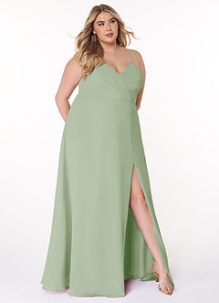 Azazie Everleigh Bridesmaid Dresses Dusty Sage A-Line Sweetheart Pleated Chiffon Dress image8