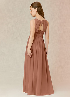 Azazie Bibiane Junior Bronzer A-Line Pleated Chiffon Dress image10