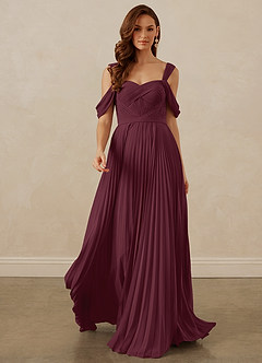 Christian Siriano Bridal for Azazie 1013 Brautjungfernkleider A-Linie Schulterfrei Chiffon Kleid Cabernetrot image9