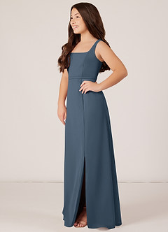Azazie Renee Junior Neptune A-Line Side Slit Chiffon Dress image3