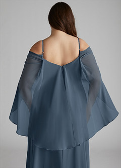 Azazie Cienna Bridesmaid Dresses Neptune A-Line Off the Shoulder Chiffon Dress image12