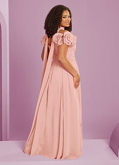 Barbie ♥ Azazie Bridesmaid Dresses Rosette A-Line Off the Shoulder Chiffon Convertible Dress image17