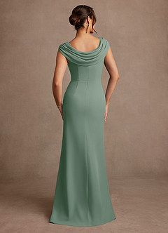 Azazie Irvine Mother of the Bride Dresses Silver Sage A-Line Pleated Chiffon Dress image3