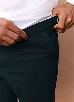 front Savile Charcoal Wool Blend Dress Pants