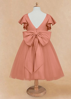 Azazie Kaeya Flower Girl Dresses MAI TAI A-Line Bow Tulle Dress image6
