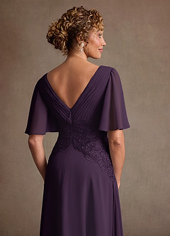 Azazie Milliat Suknie dla Matki Panny Młodej Linia A Koronka Szyfon Długość podłogi Sukienka image6