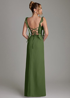 Azazie Jessamine Bridesmaid Dresses Olive Mermaid Corset Chiffon Dress image8