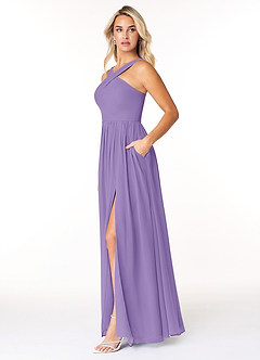 Azazie Elvira Bridesmaid Dresses Tahiti A-Line Pleated Chiffon Dress image3