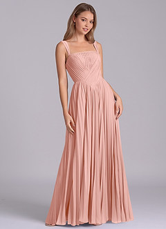 Azazie Mina Bridesmaid Dresses Rosette A-Line Pleated Chiffon Dress image5