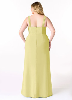 Azazie Denice Robes de demoiselle d'honneur Robe Fourreau en Mousseline de soie Plissé Sorbet Citron image10