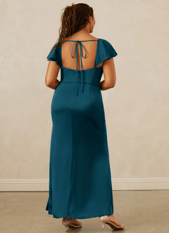 Christian Siriano Bridal for Azazie 1005 Bridesmaid Dresses Ink Blue Sheath Sweetheart Neckline Stretch Satin Dress image15