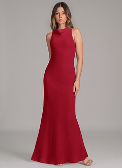 Azazie Allettie Bridesmaid Dresses Scarlet Mermaid Chiffon Dress image4