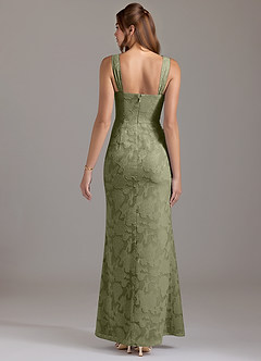 Azazie Denice Bridesmaid Dresses Pistachio A-Line Pleated Floral Burnout Dress image5