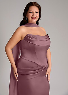 Azazie Sorrel Bridesmaid Dresses Amethyst Mermaid Strapless Stretch Satin Convertible Dress image10