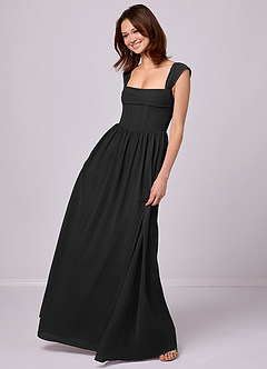 Barbie ♥ Azazie Bridesmaid Dresses A-Line Corset Chiffon Floor-Length Dress image2