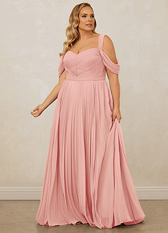 Christian Siriano Bridal for Azazie 1013 Brautjungfernkleider A-Linie Schulterfrei Chiffon Kleid Rosettenrosa image13