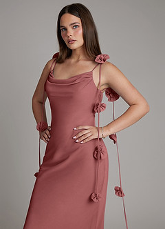 Azazie Kalico Robes de demoiselle d'honneur Robe Sirène en Mousseline de soie Plissé Améthyste image3