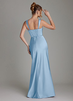 Azazie Agustina Bridesmaid Dresses Powder Blue Mermaid Corset Stretch Satin Dress image2