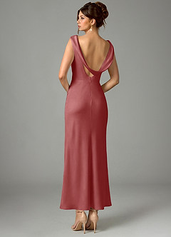 Azazie Kieryn Robes de demoiselle d'honneur Robe Sirène en Satin extensible Plissée Antique Rose image5
