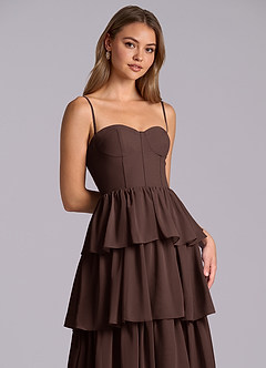 Azazie Faye Bridesmaid Dresses Ganache A-Line Sweetheart Neckline Chiffon Dress image2