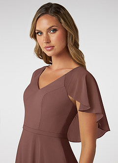 Azazie Jamie Final Sale Bronzer A-Line Chiffon Dress image6