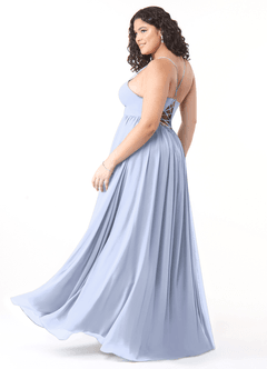 Azazie Aaida Bridesmaid Dresses Ice A-Line Corset Chiffon Dress image10
