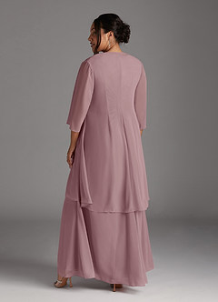 Azazie Manuella Mother of the Bride Dresses Dusty Rose A-Line V-Neck Pleated Chiffon Dress image15