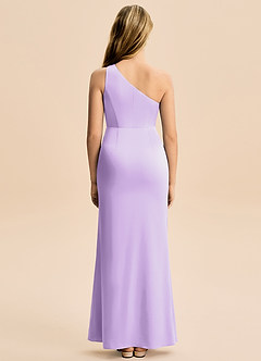 Azazie Akilah Junior Skede Plisseret Stræk satin Gulv-længde Junior brudepige Kjole image6