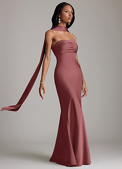 Azazie Saylor Brudtärnklänningar Klä av Sjöjungfru i Stretch Satin Axelbandslös Ametist image10