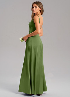 Azazie Talina Bridesmaid Dresses Juniper A-Line Stretch Satin Dress image6