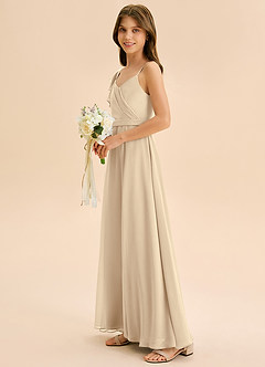 Azazie Kelsea Junior Klä av A-Line i Chiffong Rynkad image4