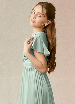 Azazie Mosley Junior Vestido Agave de Malha de Linha A com Ruched image6