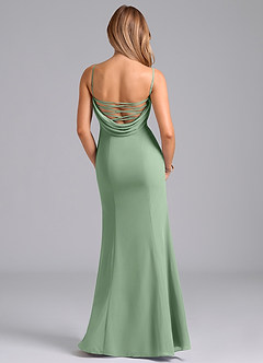 Azazie Wynni Bridesmaid Dresses Matcha Mermaid Corset Chiffon Dress image6