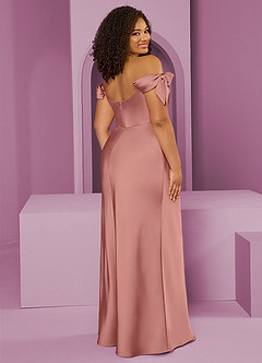 Barbie ♥ Azazie Bridesmaid Dresses Rosette Sheath Off the Shoulder Stretch Satin Convertible Dress image9