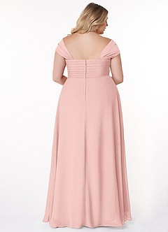 Azazie Kaitlynn Vestidos de madrinha de casamento Vestido Pó Rosa de Chiffon de Império com Ruched image11