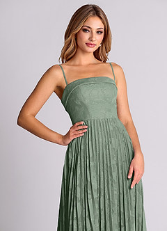 Azazie Mariana Bridesmaid Dresses Matcha A-Line Strapless Floral Burnout Convertible Dress image2