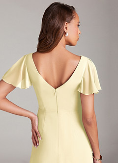 Azazie Soren Bridesmaid Dresses Lemon Sorbet A-Line Ruched Chiffon Dress image7