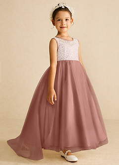 Azazie Tay Flower Girl Dresses Cedar Rose A-Line Sequins Tulle Dress image3