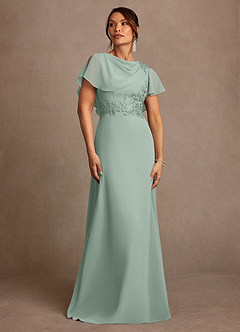 Azazie Frieda Mother of the Bride Dresses Agave A-Line Applique Chiffon Dress image1