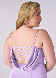 Barbie ♥ Azazie Brudtärnklänningar Klänning av Sjöjungfru i Stretch Satin Korsett Lila image8