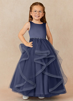 Azazie Sofia Flower Girl Dresses Stormy A-Line Beaded Tulle Dress image1