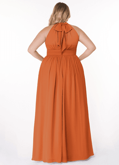 Azazie Iman Bridesmaid Dresses Cinnamon A-Line A-Line Ruched Chiffon Dress image9