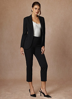 front Kennedy Black Refined Weave Performance Pants Suit